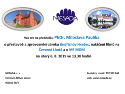 přednáška - přestavba a zprovoznění zámku Jindřichův Hradec