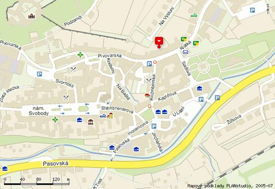mapa Vimperk